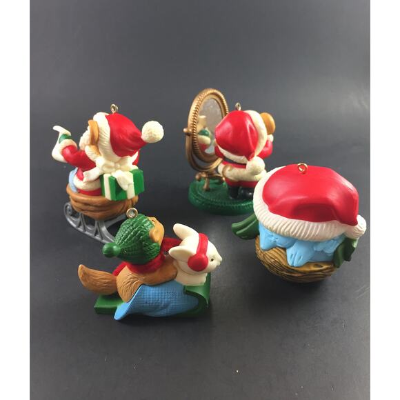 Vintage Avon Collectible 1980s Christmas Ornaments (Set of 4) - Santa, Mouse - v - Picture 2 of 6